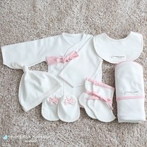 콩닥콩닥 오가닉 베이직(핑크) 전통 배냇저고리 6종 출산DIY태교용품, 90p