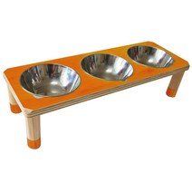 [포코] 퐁퐁 강아지 고양이 식탁 1구 2구 3구, 오렌지, 1개