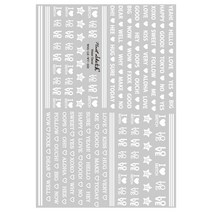 네일스케치 워터데칼 팝 아트, W.222 레터링 고딕 화이트, 1개