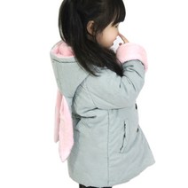 알럽베이비 여아용 귀욤토끼 패딩점퍼
