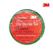 3M 3M전기절연테이프/0.18mm*19mm*10m(1711)/전기테이프/흑색테이프/전선테이프/3M테이프/테프, 3M 1711 검정