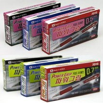 초이문구 자바 파워그립.5mm 0.7mm 1.0mm 12개입(갑) 유성볼펜, 0.5mm빨강, 12개입