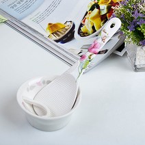 플로렌스 도자기 주걱 + 주걱받침, 플라워, 1세트