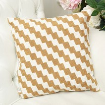 아이오몰 고급자수 쇼파 소파쿠션 (솜포함) 일반쿠션, 04 고급 지그재그 자수쿠션