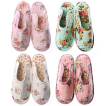 케이에스몰 플로랄 면실내화 거실화 슬리퍼 퀼트거실화 면슬리퍼 쿠션패드 여름거실화