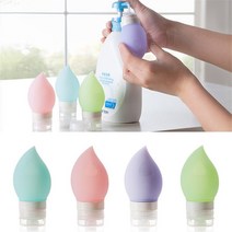 [1+1] 실리콘 화장품공병 화장품용기 밀폐 향수, 1개, 물방울-75ml-그린