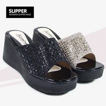 뮤즈몰 7cm 유리보석 통굽슬리퍼