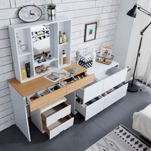 퍼니아트 니엘 수납 화장대 일반화장대, 오크화이트
