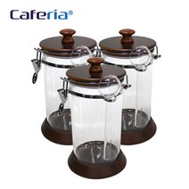 [카페리아] 나무/아크릴 밀폐용기 1000ml x 3개 (CA3)