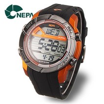 NEPA 네파 군인용 N235-ORANGE 50랩메모리 8알람 오토캘린더 전자 스포츠시계