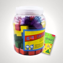 큰솔2.5cm칼라쌓기나무 100p+미니북+케이스 실속형, 본상품선택