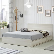 모젤리 수납침대 시리즈, Q일반헤드(화이트워시), 본넬양면매트리스