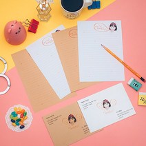 후아미 내가지켜보고있다 제작 편지지 세트 15cm x 21cm, 화이트(편지봉투), 10매