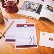 후아미 러브몬 제작 편지지 세트 15cm x 21cm, 화이트(편지봉투), 10매