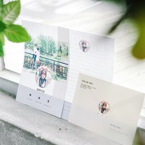 후아미 깨톡프로필 제작 편지지 세트 15cm x 21cm, 혼합색상(편지지 6매 + 편지봉투 3매), 9매