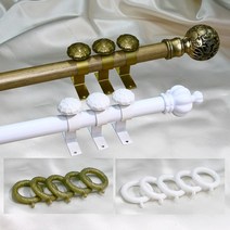 리빙존 아일렛 핀링형 린넨록 암막커튼, 4_커튼봉세트:엔틱봉:굵기Ø25㎜ 14호(최소210㎝~최대420㎝)