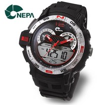 NEPA 네파 군인용 랩타임 스탑워치 듀얼타임 스포츠시계 N314-RED