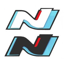 엠볼 N 포인트엠블럼(I30 N 벨로스터 현대자동차 N) 차량용 엠블럼, 화이트