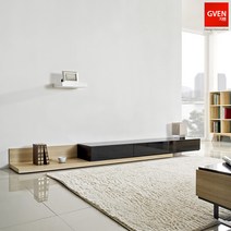 GVEN 지벤 아이린 LPM 익스텐션 모던 거실장, 올블랙