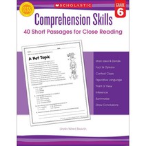 Comprehension Skills Grade 6: 40 Short Passages for Close Reading, Scholastic Teaching Resources