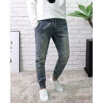 S~4XL 밴딩 바이커 워싱 스판 조거 청바지 ZDP002