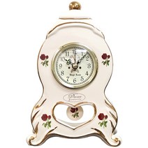 [골든벨시계] m3605 세라믹 테이블 클락 장미, 화이트