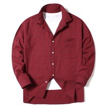 다꾸앙 남성용 긴팔 남방 모오노 오버핏 체크 셔츠 sh3074