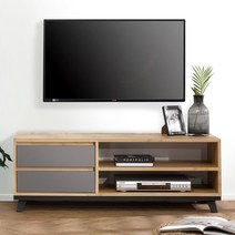 파란들 심플거실장 1200 티비다이 TV다이 진열장, 우드그레이