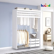 휴센 1580BRS+측판+롤스크린 옷장 드레스룸 행거, 1580BRS(화이트)+측판+롤스크린