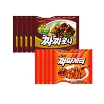 봉지) 농심 사천 짜파게티 5개 + 삼양 짜짜로니 5개, 1개