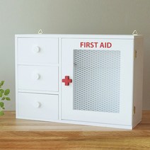 [우드약장함] [원진엘앤비] 화이트 우드 약장 구급함 First aid kit 약상자 약장함