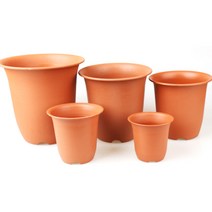 갑조네 플라스틱 원형 무늬토기화분, 적색