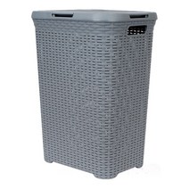 라탄스타일 대용량 빨래바구니, 그레이(60L), 1개