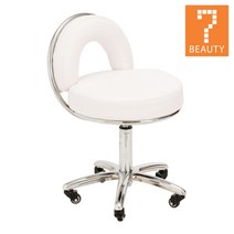 세븐뷰티 등받이 의자 스툴, 도넛스툴_화이트(:27973.)