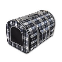도기프랜드 애견용 체크이동가방, M, 블루