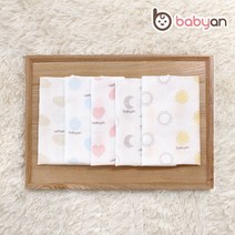[베이비앙] 국내산 무형광 천기저귀&가제손수건&40수 아기목욕타올(오후5시이전 주문건 다음날도착), 03_심볼라인 엠보손수건, 5장