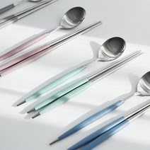 체리하우스 수저 세트 블루, 1세트, 숟가락 + 젓가락