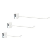 각파이프 일자후크 화이트/각 후크/진열 찬넬 벽선반, 300mm