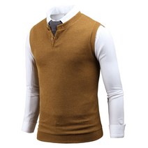 다꾸앙 남성용 컬링 헨리넥 니트조끼 ve1530