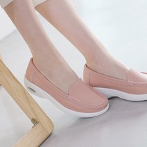 바닐라슈 피리언 소가죽 웨지몰드창 쿠션에어 로퍼슈즈(4cm)