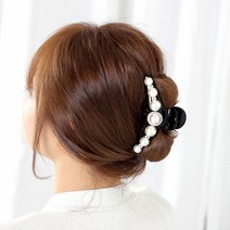 로라하 아델 큐빅 진주 올림머리 여성 헤어 집게핀