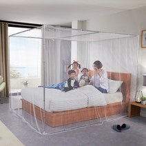 써머쿨 사각 캐노피 모기장 소형 스텐봉미포함, 화이트