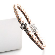 [골드러쉬] B-175 남자 자석팔찌 가죽꼬임 남성패션팔찌