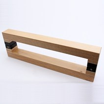 자작나무 원목 강화도어손잡이 YJ038 (02-측면자작원목) P340mm 목문 유리문 철문 가마찌 중문