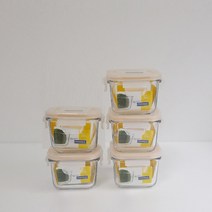 글라스락 이유식 정사각5조(210ml), 5개