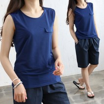 아이맘스타일 페이크 포켓 나시 티셔츠