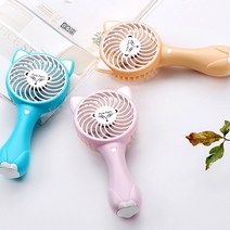 럭키유통 여우 바람 핸디 선풍기 USB선풍기 미니선풍기, 핑크
