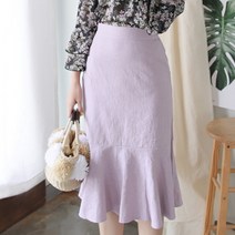 플레이팝 여성용 머메이드 린넨밴딩스커트