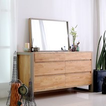 LR 원목 레트로 와이드 체스트 화장대, 단품