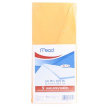 미드 헤비웨이트 브라운 크라프트 인벨로프 서류봉투, 9개입, 11.4x26.3cm